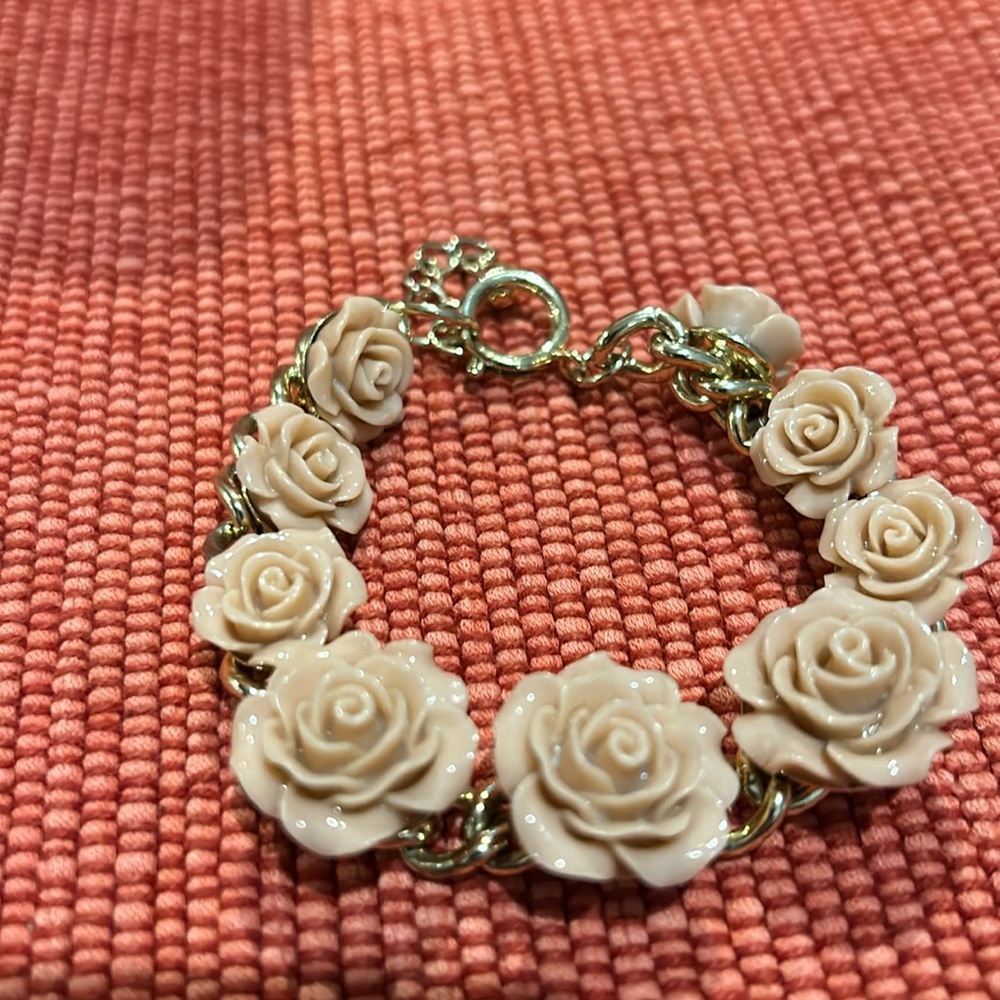 Pink rose bracelet